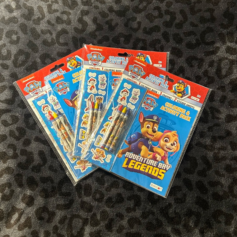 X3 paw patrol coloring activity set